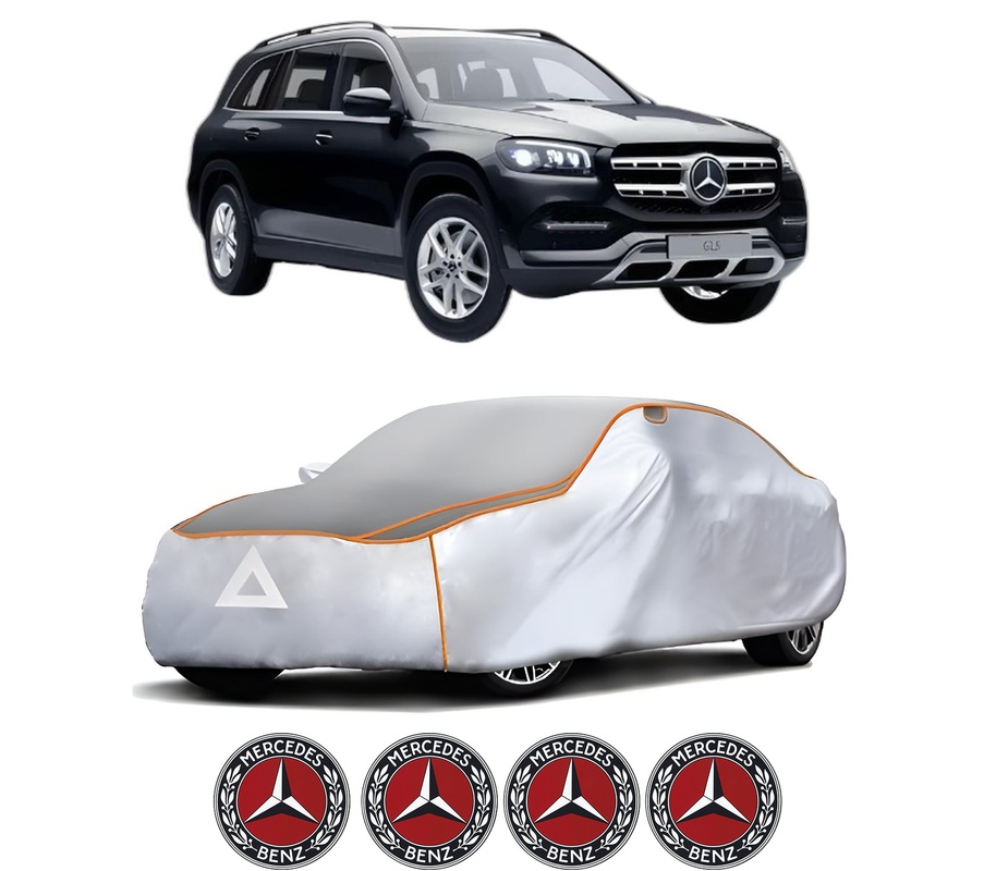 Husa Prelata Antigrindina Auto MERCEDES-BENZ GLS (X167) din 2019-2023, Protectie auto contra intemperiilor la grindina, Waterproof, 4x Stickere auto MERCEDES-BENZ