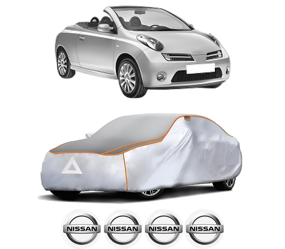 Husa Prelata Antigrindina Auto NISSAN MICRA C+C III (K12) din 2005-2010, Protectie auto contra intemperiilor la grindina, Waterproof, 4x Stickere auto NISSAN