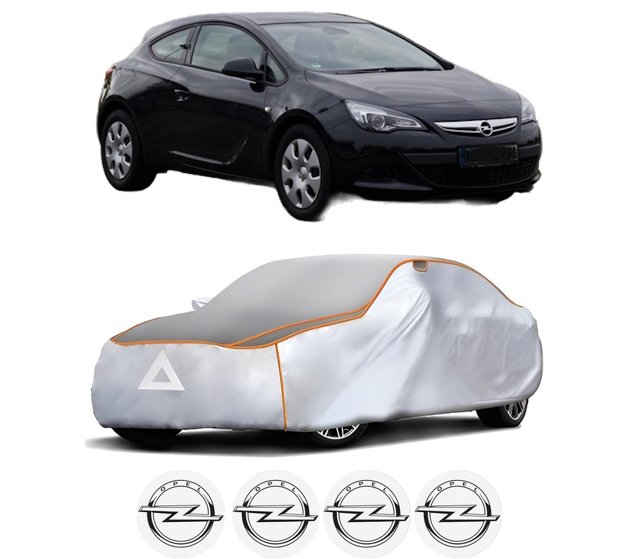 Husa Prelata Antigrindina Auto OPEL ASTRA J GTC din 2011-2018, Protectie auto contra intemperiilor la grindina, Waterproof, 4x Stickere auto OPEL