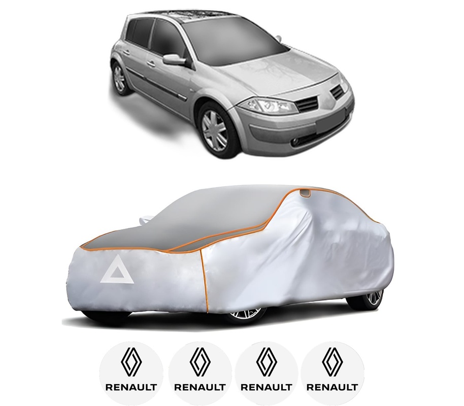 Husa Prelata Antigrindina Auto RENAULT MEGANE II Hatchback Van (KM0/2_) din 2003-2009, Protectie auto contra intemperiilor la grindina, Waterproof, 4x Stickere auto RENAULT