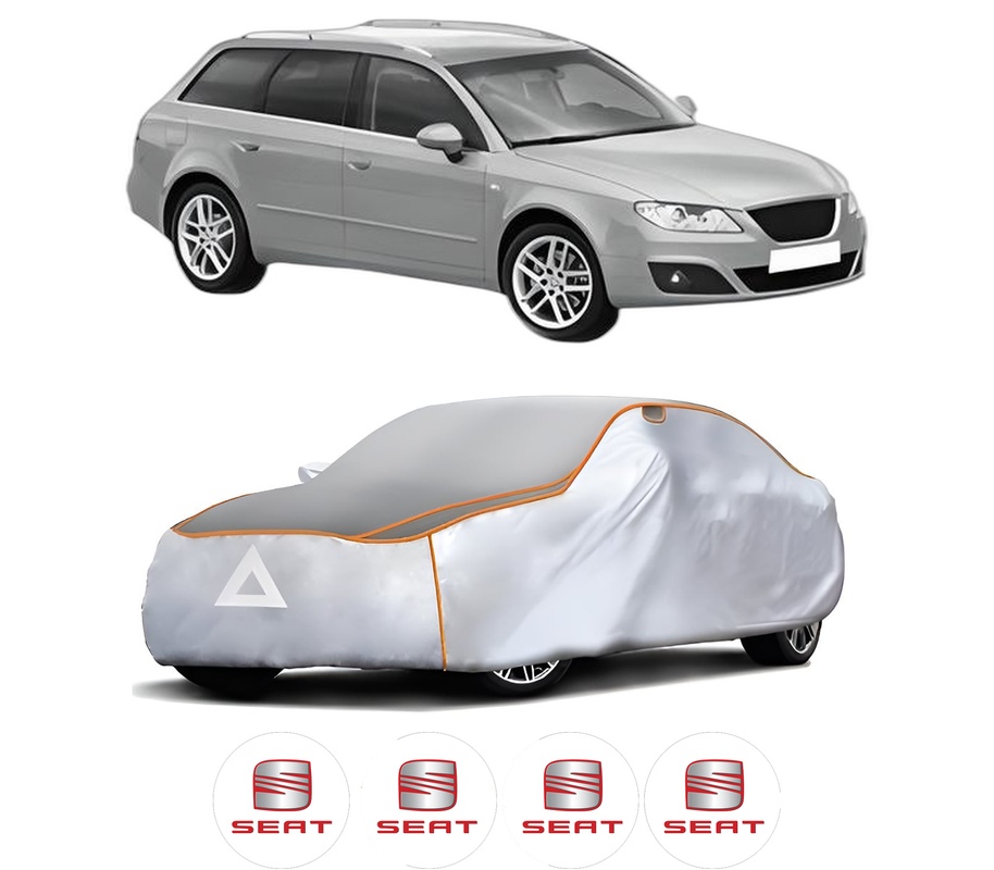 Husa Prelata Antigrindina Auto SEAT EXEO ST (3R5) din 2009-2013, Protectie auto contra intemperiilor la grindina, Waterproof, 4x Stickere auto SEAT