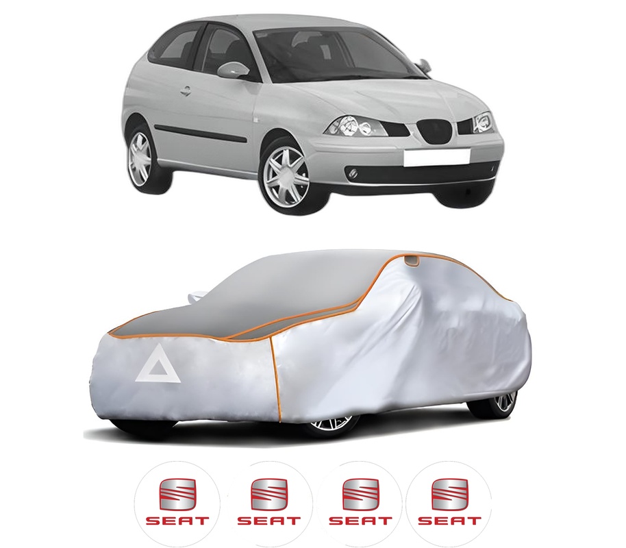 Husa Prelata Antigrindina Auto SEAT IBIZA III (6L1) din 2002-2009, Protectie auto contra intemperiilor la grindina, Waterproof, 4x Stickere auto SEAT