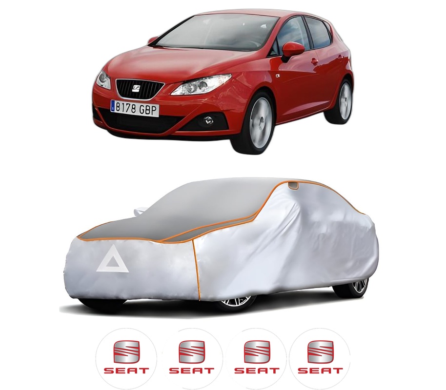 Husa Prelata Antigrindina Auto SEAT IBIZA IV Hatchback Van (6J1) din 2008-2015, Protectie auto contra intemperiilor la grindina, Waterproof, 4x Stickere auto SEAT