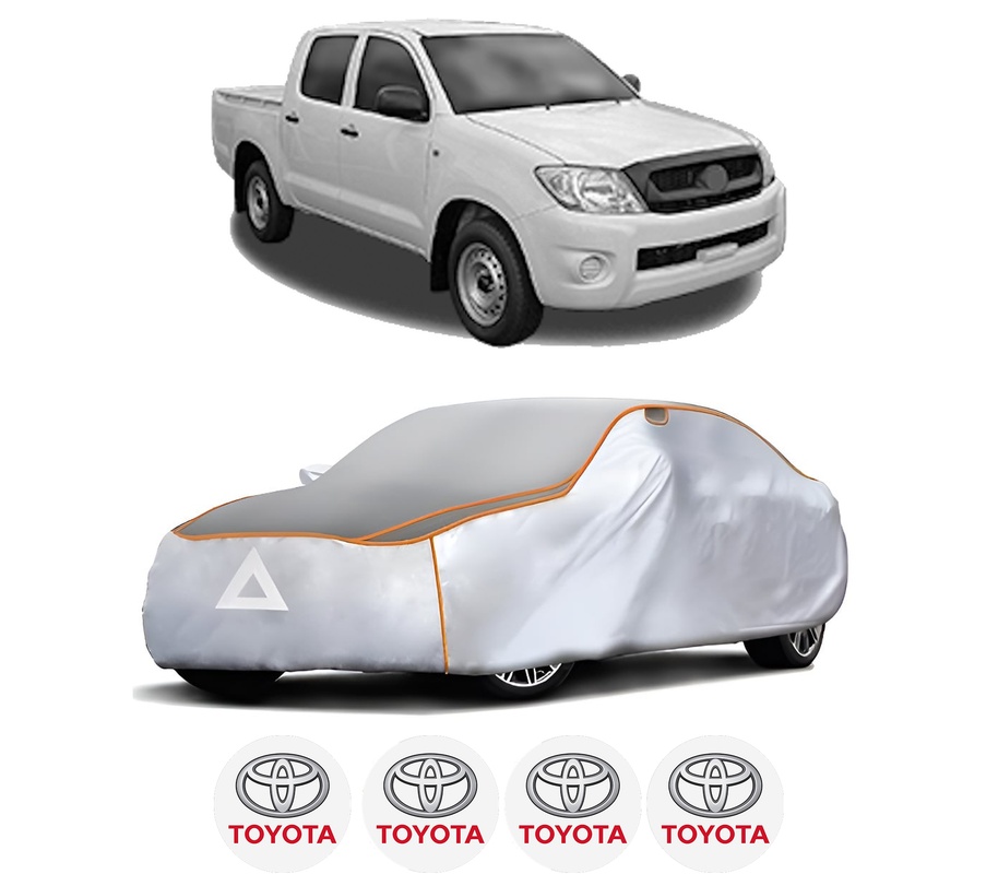Husa Prelata Antigrindina Auto TOYOTA HILUX VII Platform/Chassis (_N1_, _N2_) din 2005, Protectie auto contra intemperiilor la grindina, Waterproof, 4x Stickere auto TOYOTA