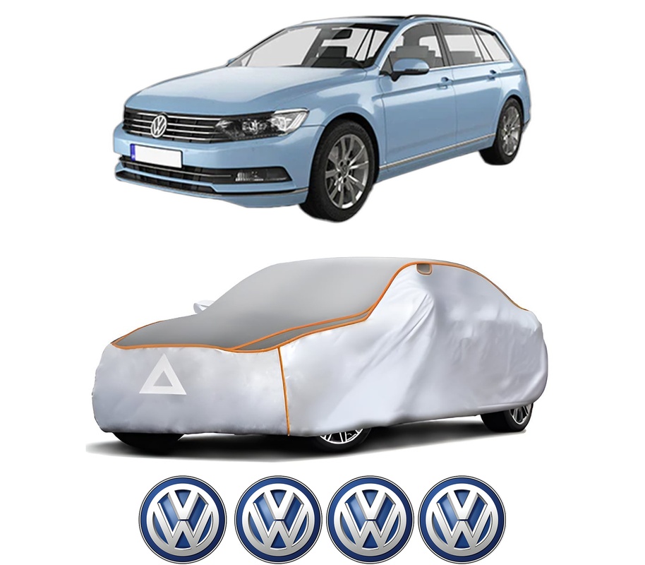 Husa Prelata Antigrindina Auto Volskwagen PASSAT B8 Variant (3G5, CB5) din 2014-2024, Protectie auto contra intemperiilor la grindina, Waterproof, 4x Stickere auto Volskwagen