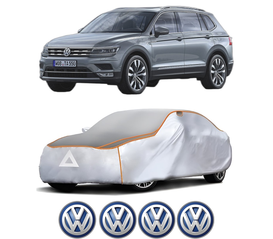 Husa Prelata Antigrindina Auto Volskwagen TIGUAN ALLSPACE (BW2, BJ2) din 2017-2021, Protectie auto contra intemperiilor la grindina, Waterproof, 4x Stickere auto Volskwagen