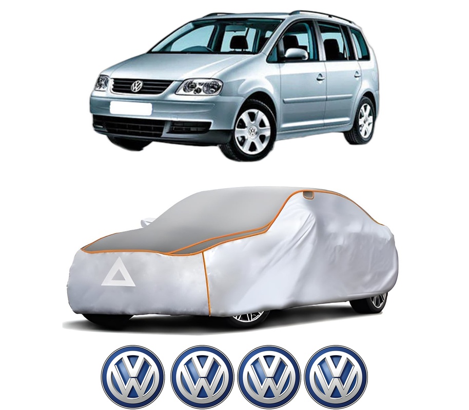 Husa Prelata Antigrindina Auto Volskwagen TOURAN (1T1, 1T2) din 2003-2010, Protectie auto contra intemperiilor la grindina, Waterproof, 4x Stickere auto Volskwagen