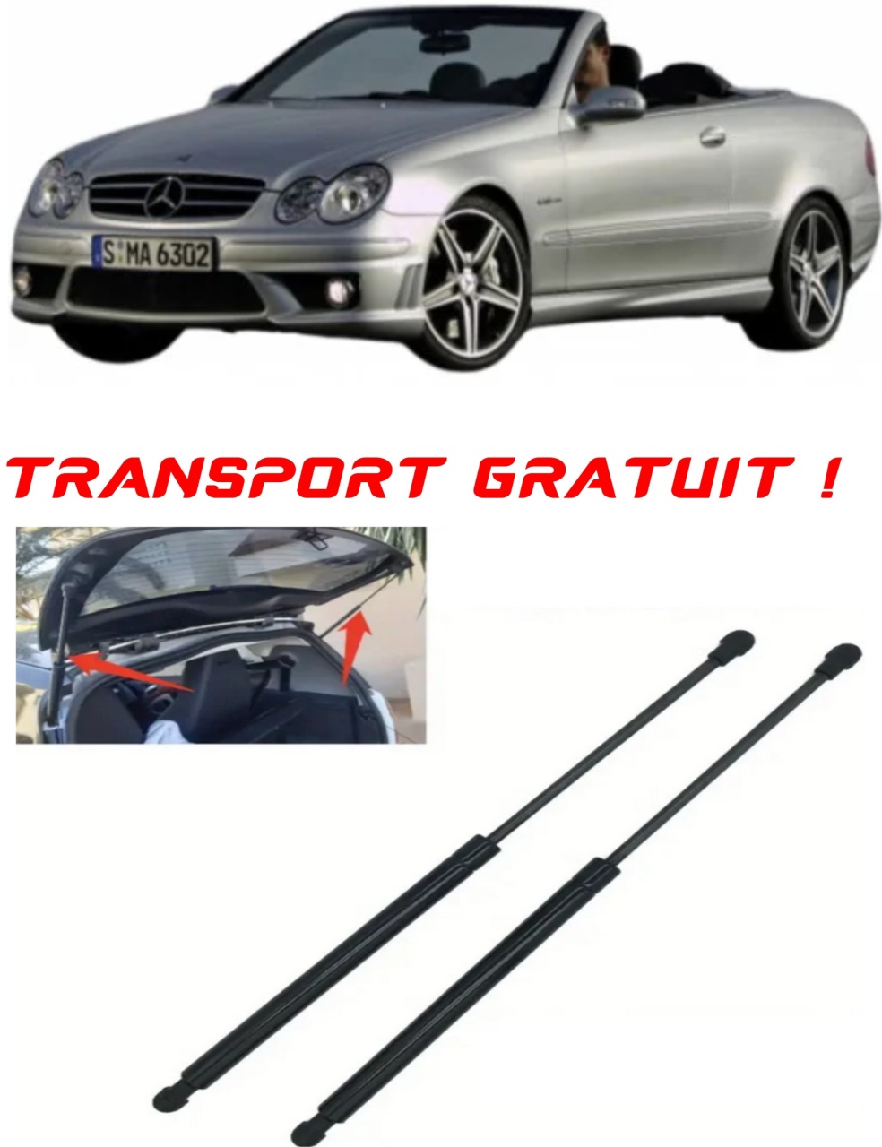 Set 2 amortizoare Haion portbagaj pentru masina Mercedes-benz CLK Convertible (A209)