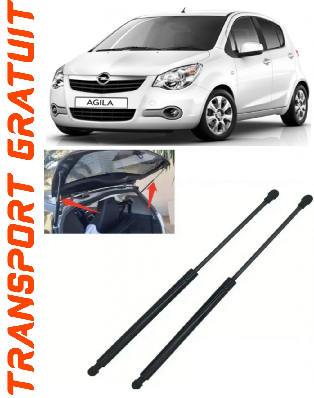 Set 2 amortizoare Haion portbagaj pentru masina Opel Agila
