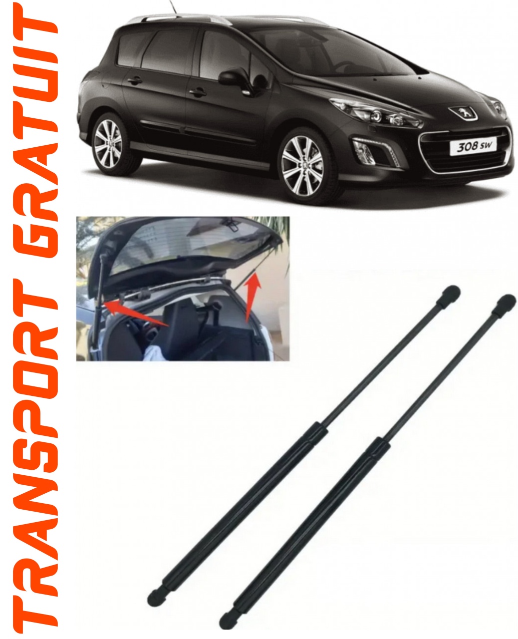 Set 2 amortizoare Haion portbagaj pentru masina Peugeot 308