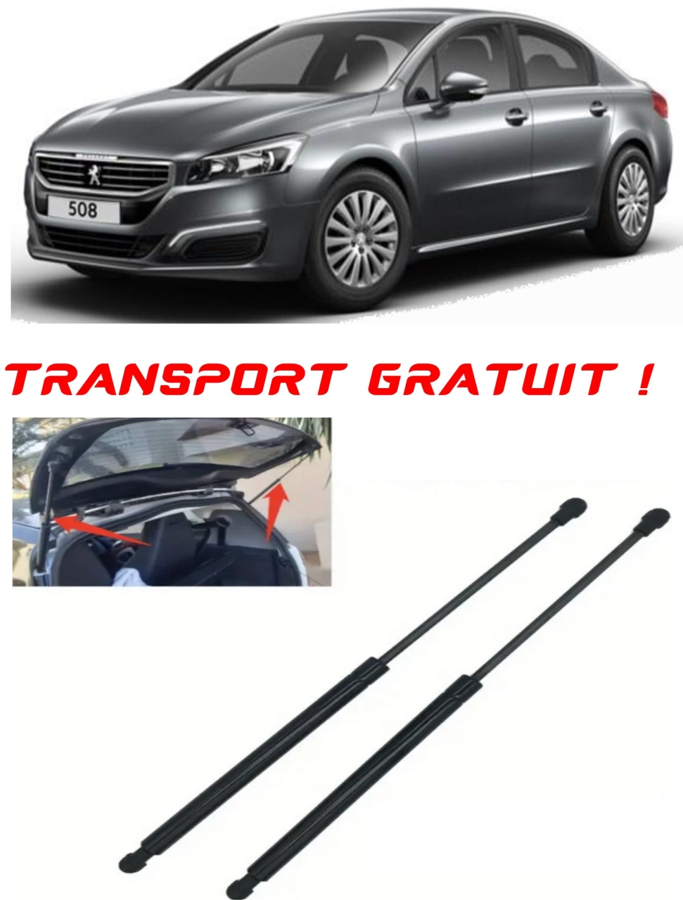Set 2 amortizoare Haion portbagaj pentru masina Peugeot 508 I (8D_)