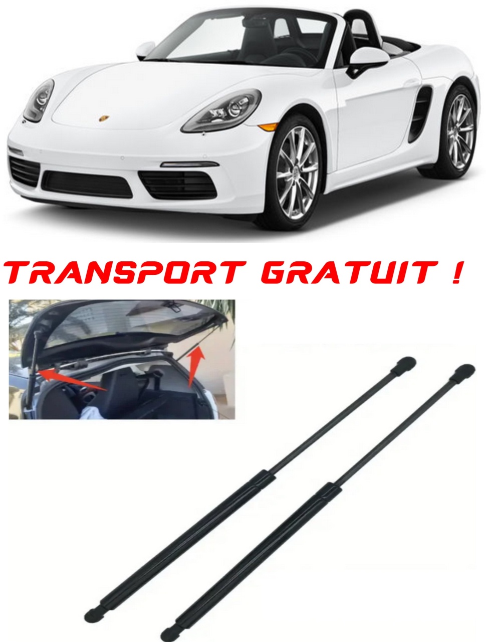 Set 2 amortizoare Haion portbagaj pentru masina Porsche 718 BOXSTER (982)