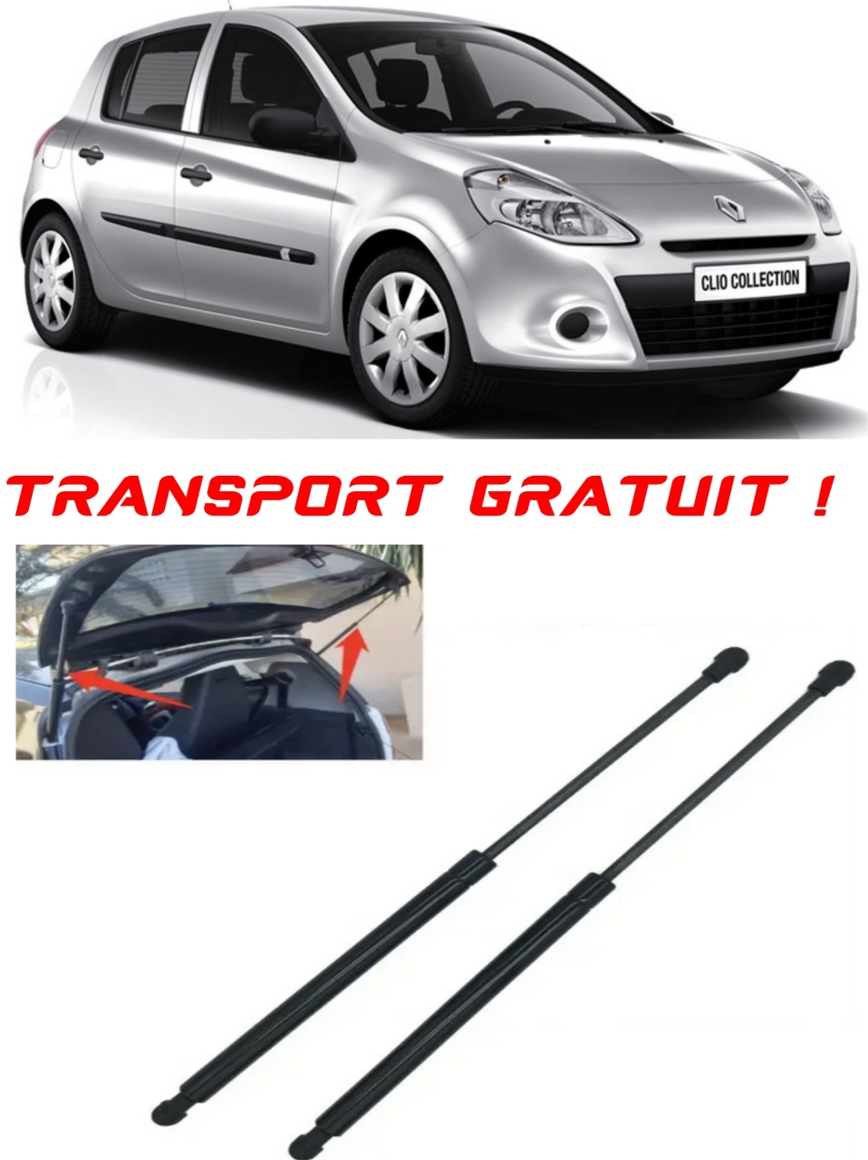 Set 2 amortizoare Haion portbagaj pentru masina Renault CLIO III (BR0/1, CR0/1)