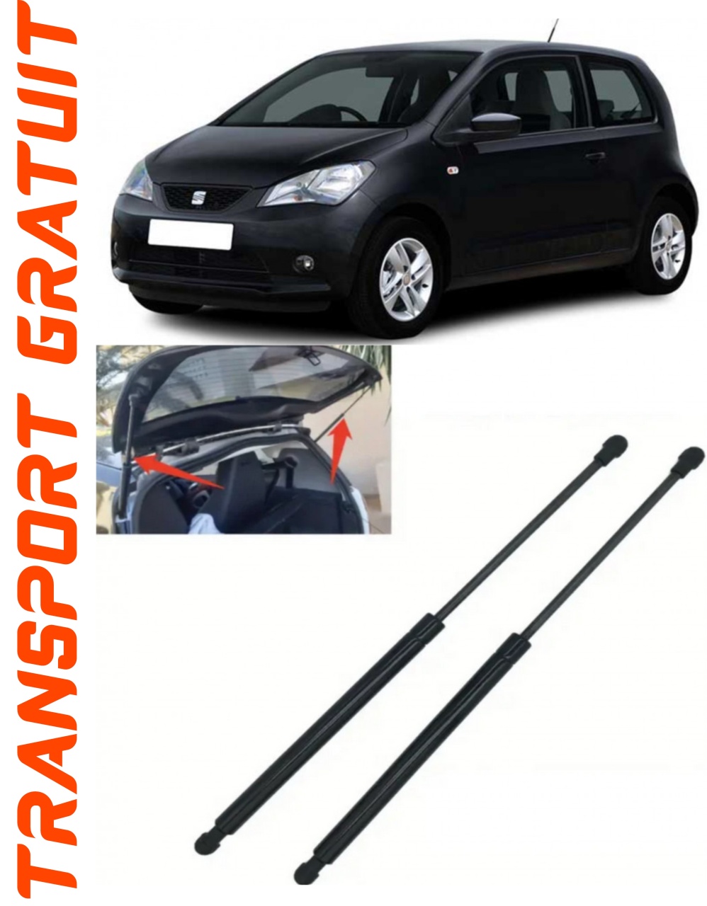 Set 2 amortizoare Haion portbagaj pentru masina Seat Mii