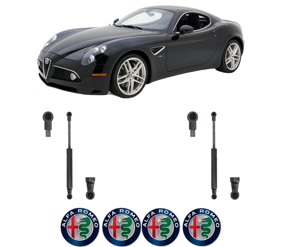 Set amortizoare portbagaj haion pentru ALFA ROMEO 8C (920_) din 2007-2009, 2 bucati, KROSNO, 4 stickere auto ALFA ROMEO