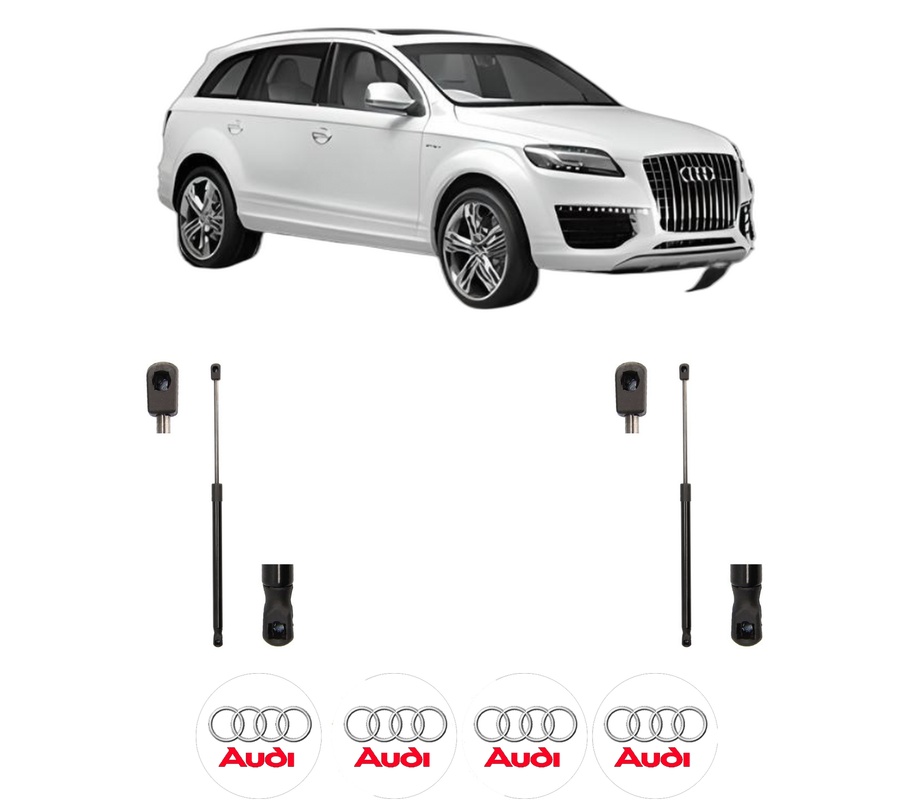 Set amortizoare portbagaj haion pentru AUDI Q7 (4LB) din 2006-2015, 2 bucati, MAGNUM TECHNOLOGY, 4 stickere auto AUDI