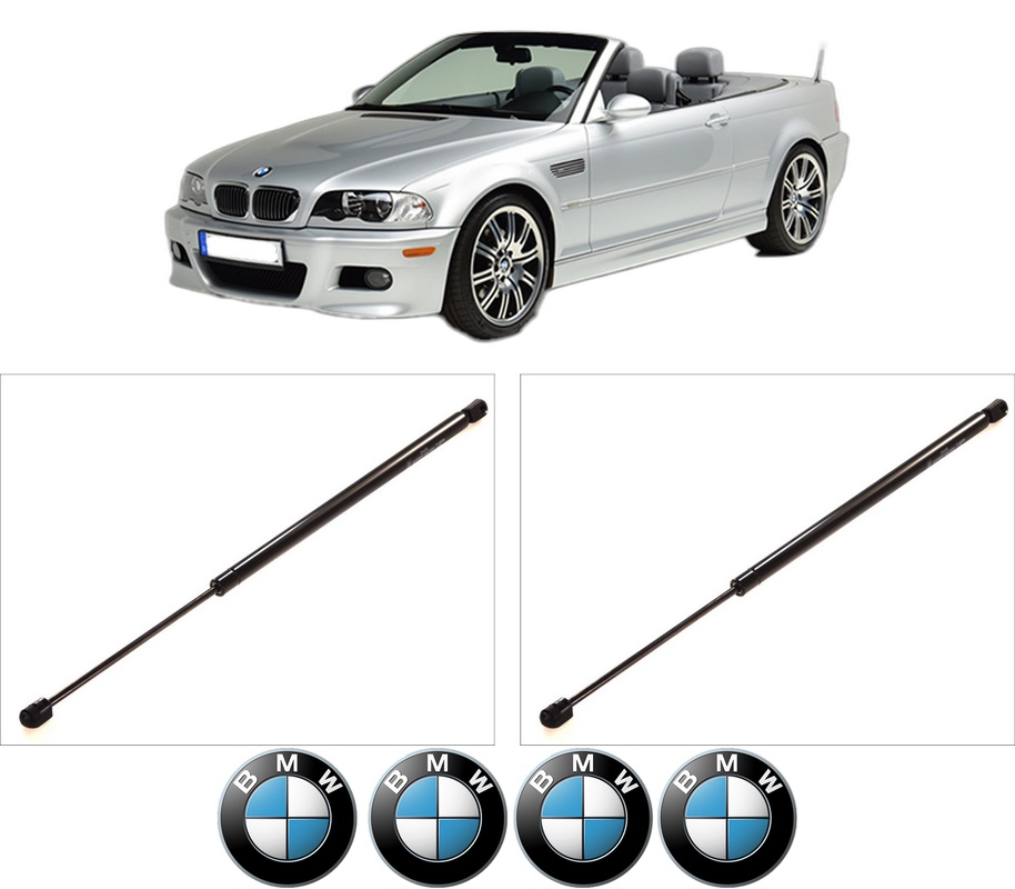 Set amortizoare portbagaj haion pentru BMW 3 Compact (E46) din 2001-2005, 2 bucati, KROSNO, 4 stickere auto BMW