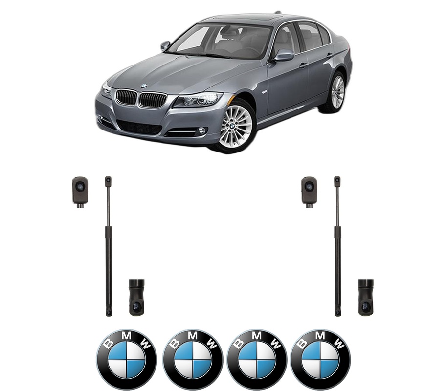 Set amortizoare portbagaj haion pentru BMW 3 (E90) din 2004-2011, 2 bucati, MAGNUM TECHNOLOGY, 4 stickere auto BMW