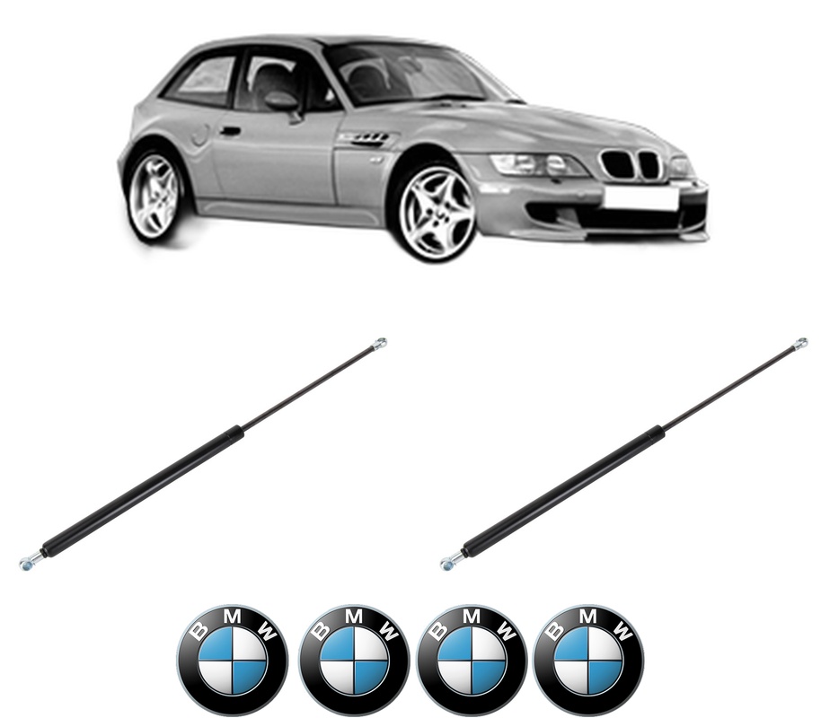 Set amortizoare portbagaj haion pentru BMW Z3 Coupe (E36) din 1998-2003, 2 bucati, KROSNO, 4 stickere auto BMW