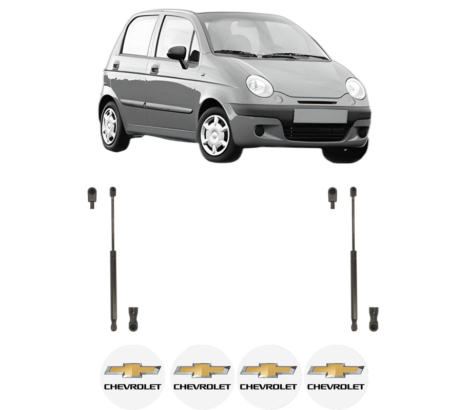 Set amortizoare portbagaj haion pentru CHEVROLET MATIZ (M200, M250) din 2005-2013, 2 bucati, KROSNO, 4 stickere auto CHEVROLET