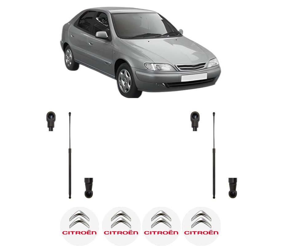 Set amortizoare portbagaj haion pentru CITROEN XSARA (N1) din 1997-2005, 2 bucati, MAGNUM TECHNOLOGY, 4 stickere auto CITROEN