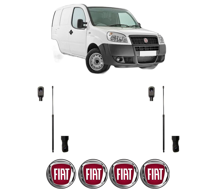 Set amortizoare portbagaj haion pentru FIAT DOBLO Box Body/MPV (223_) din 2001-2010, 2 bucati, MAGNUM TECHNOLOGY, 4 stickere auto FIAT
