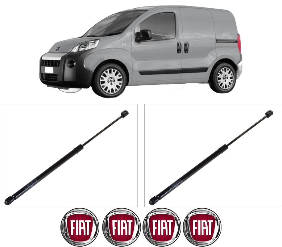 Set amortizoare portbagaj haion pentru FIAT FIORINO Box Body/MPV (225_) din 2007-2015, 2 bucati, KROSNO, 4 stickere auto FIAT