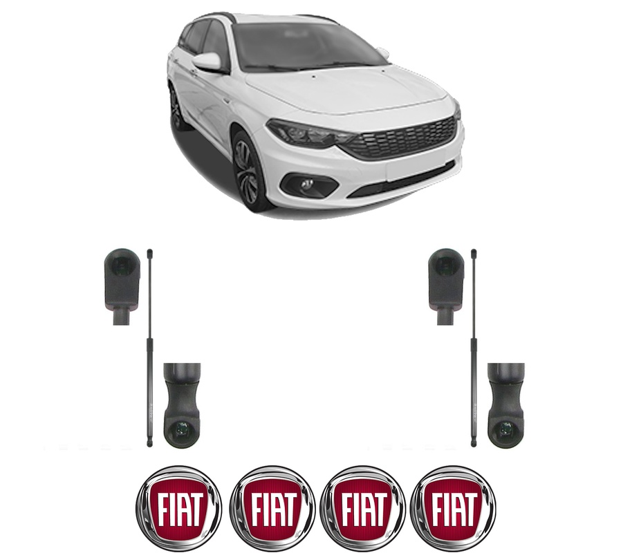 Set amortizoare portbagaj haion pentru FIAT TIPO Estate (356_, 357_) din 2016-2022, 2 bucati, KROSNO, 4 stickere auto FIAT