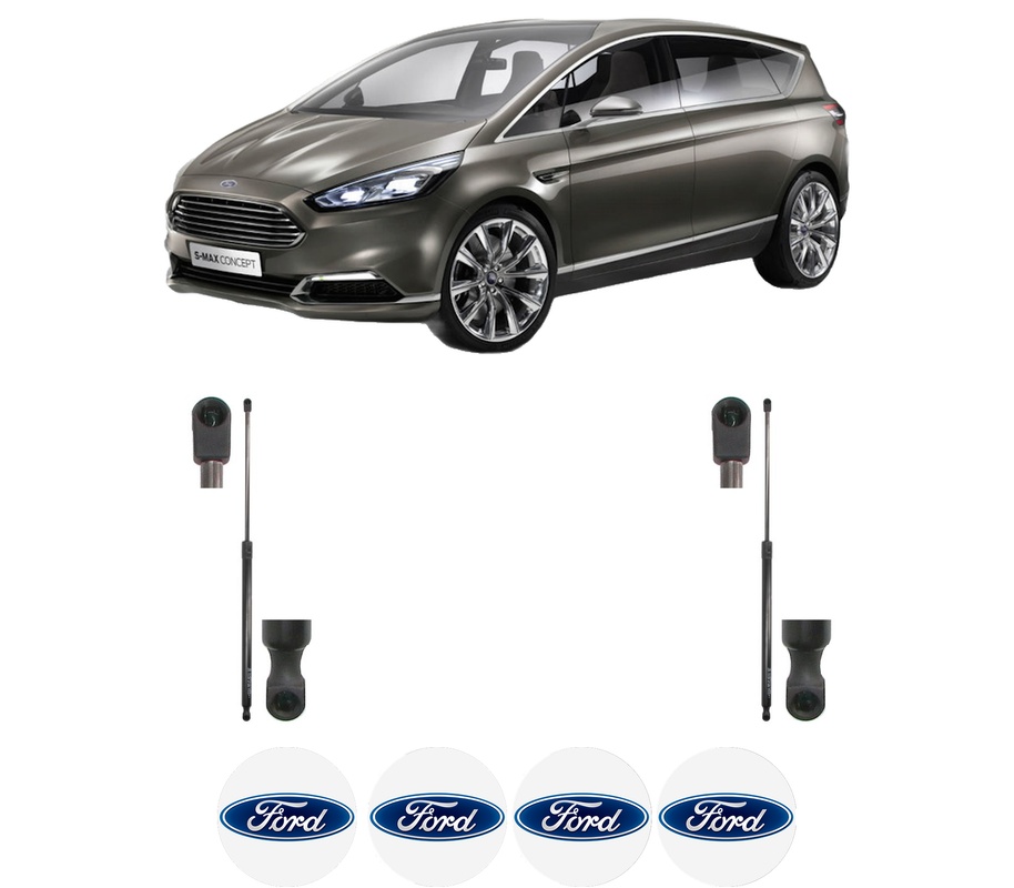 Set amortizoare portbagaj haion pentru FORD S-MAX (CJ, WA6) din 2015-2021, 2 bucati, KROSNO, 4 stickere auto FORD