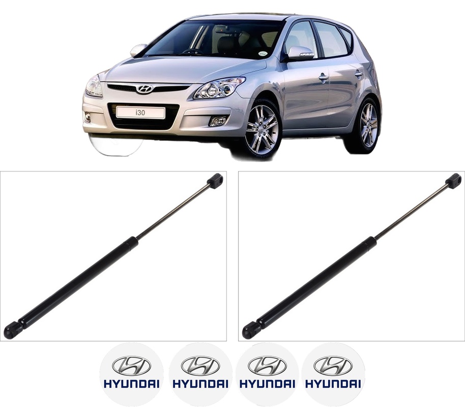 Set amortizoare portbagaj haion pentru HYUNDAI i30 Estate (FD) din 2008-2012, 2 bucati, KROSNO, 4 stickere auto HYUNDAI