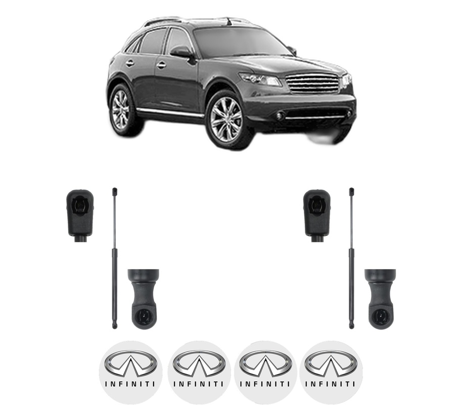 Set amortizoare portbagaj haion pentru INFINITI FX din 2008-2013, 2 bucati, KROSNO, 4 stickere auto INFINITI