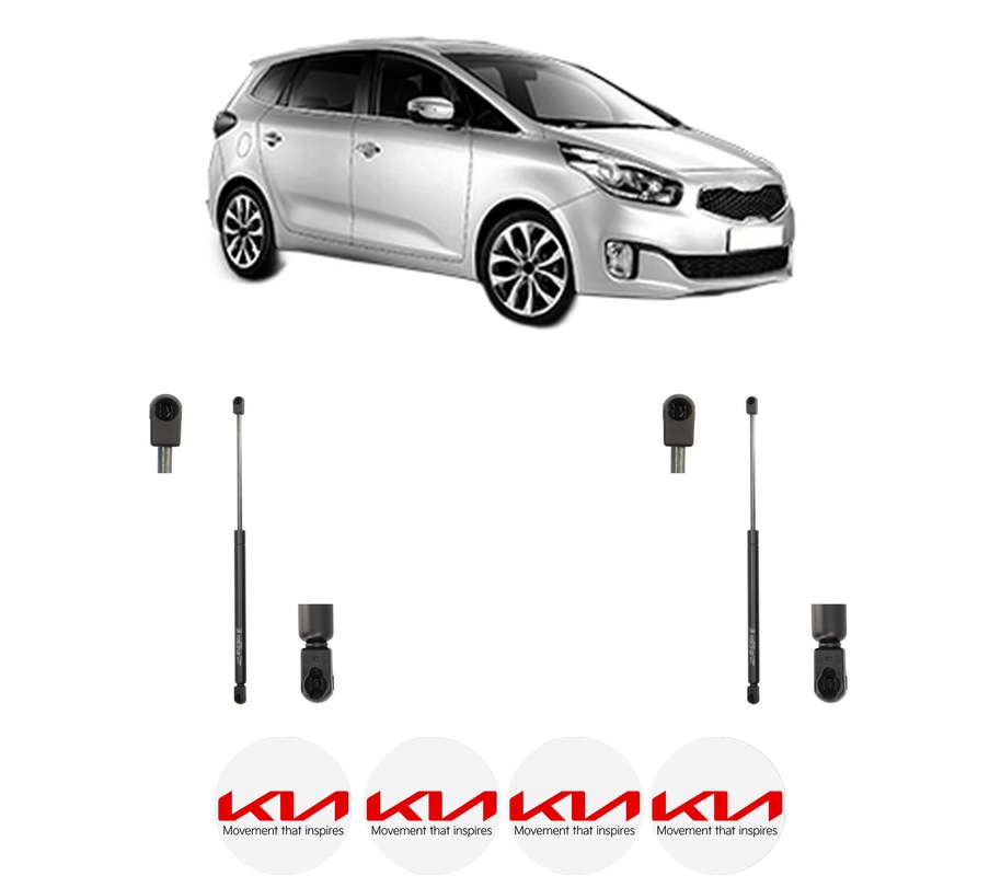 Set amortizoare portbagaj haion pentru KIA CARENS IV din 2013-2016, 2 bucati, KROSNO, 4 stickere auto KIA