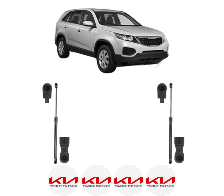 Set amortizoare portbagaj haion pentru KIA SORENTO II (XM) din 2009-2015, 2 bucati, KROSNO, 4 stickere auto KIA