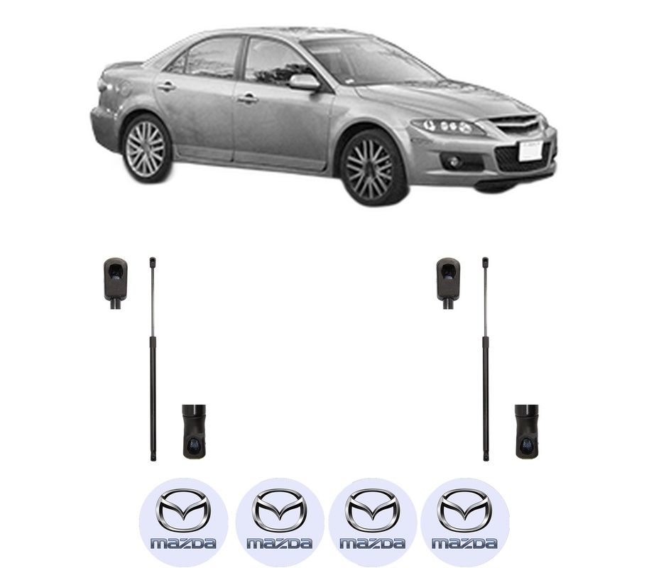 Set amortizoare portbagaj haion pentru MAZDA 6 Hatchback (GG) din 2002-2007, 2 bucati, MAGNUM TECHNOLOGY, 4 stickere auto MAZDA