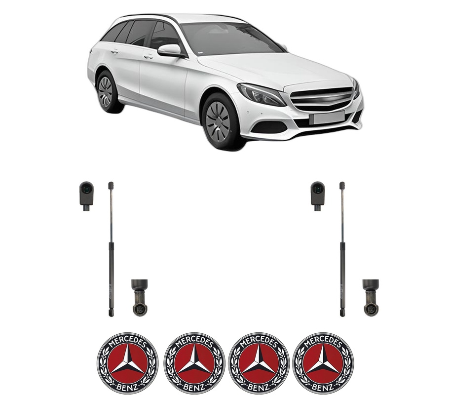 Set amortizoare portbagaj haion pentru MERCEDES-BENZ C-CLASS T-Model (S205) din 2014-2021, 2 bucati, KROSNO, 4 stickere auto MERCEDES-BENZ