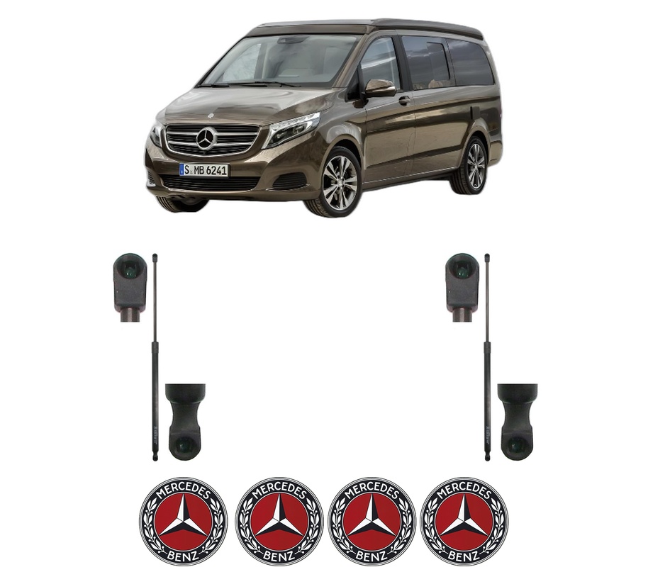 Set amortizoare portbagaj haion pentru MERCEDES-BENZ MARCO POLO Camper (W447) din 2015-2021, 2 bucati, KROSNO, 4 stickere auto MERCEDES-BENZ