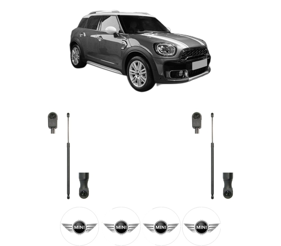 Set amortizoare portbagaj haion pentru MINI COUNTRYMAN (F60) din 2016-2020, 2 bucati, KROSNO, 4 stickere auto MINI