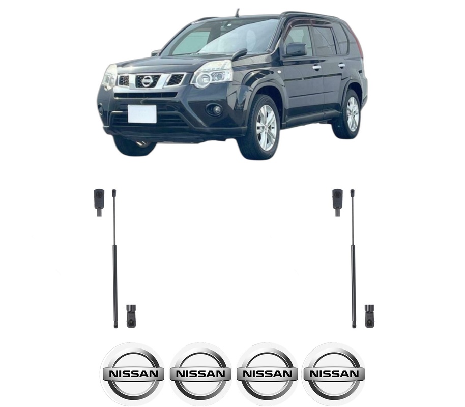 Set amortizoare portbagaj haion pentru NISSAN X-TRAIL VAN (T31) din 2011-2014, 2 bucati, MAGNUM TECHNOLOGY, 4 stickere auto NISSAN