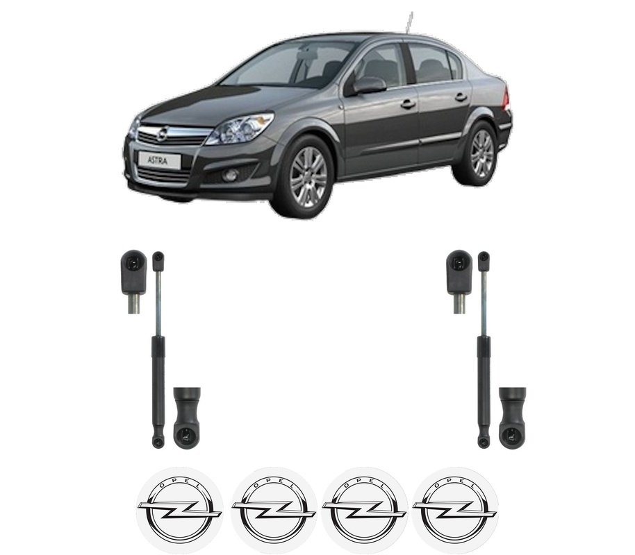 Set amortizoare portbagaj haion pentru OPEL ASTRA H CLASSIC Saloon (A04) din 2009-2014, 2 bucati, KROSNO, 4 stickere auto OPEL