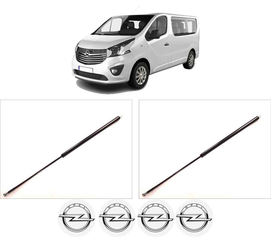 Set amortizoare portbagaj haion pentru OPEL VIVARO B Bus (X82) din 2014-2019, 2 bucati, KROSNO, 4 stickere auto OPEL