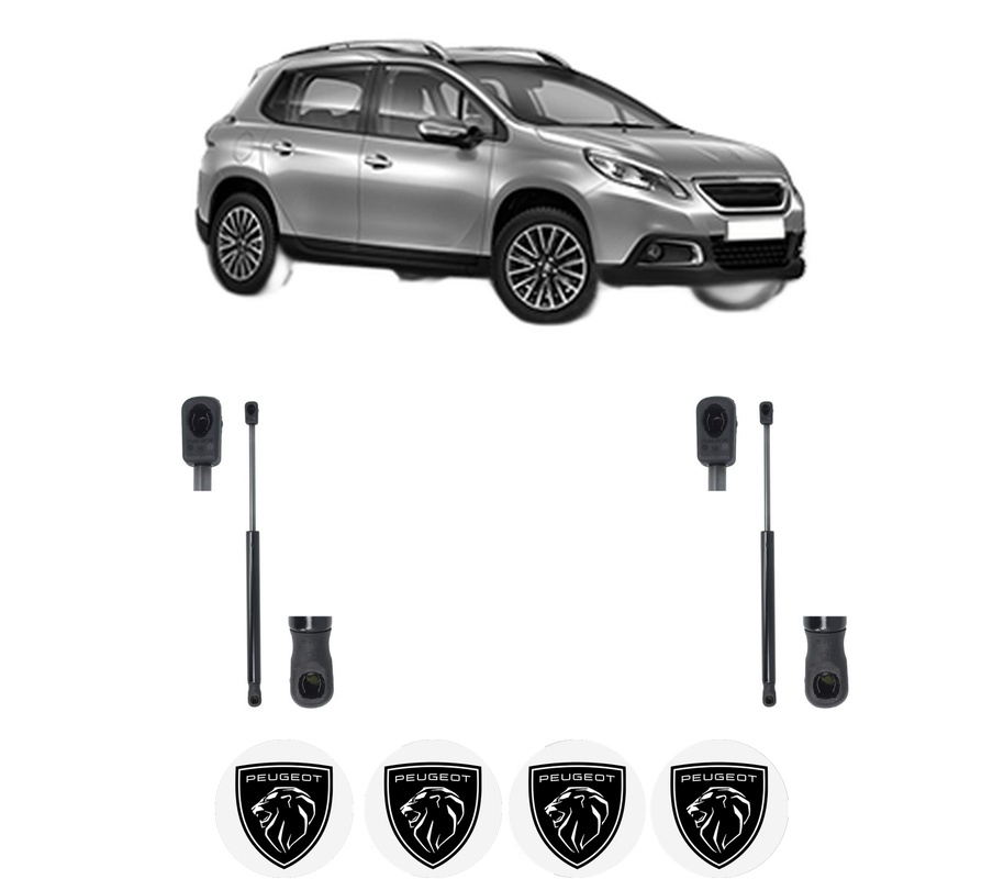 Set amortizoare portbagaj haion pentru PEUGEOT 2008 I (CU_) din 2013-2019, 2 bucati, MAGNUM TECHNOLOGY, 4 stickere auto PEUGEOT