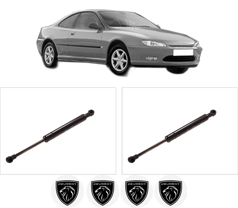 Set amortizoare portbagaj haion pentru PEUGEOT 406 Coupe (8C) din 1997-2004, 2 bucati, KROSNO, 4 stickere auto PEUGEOT