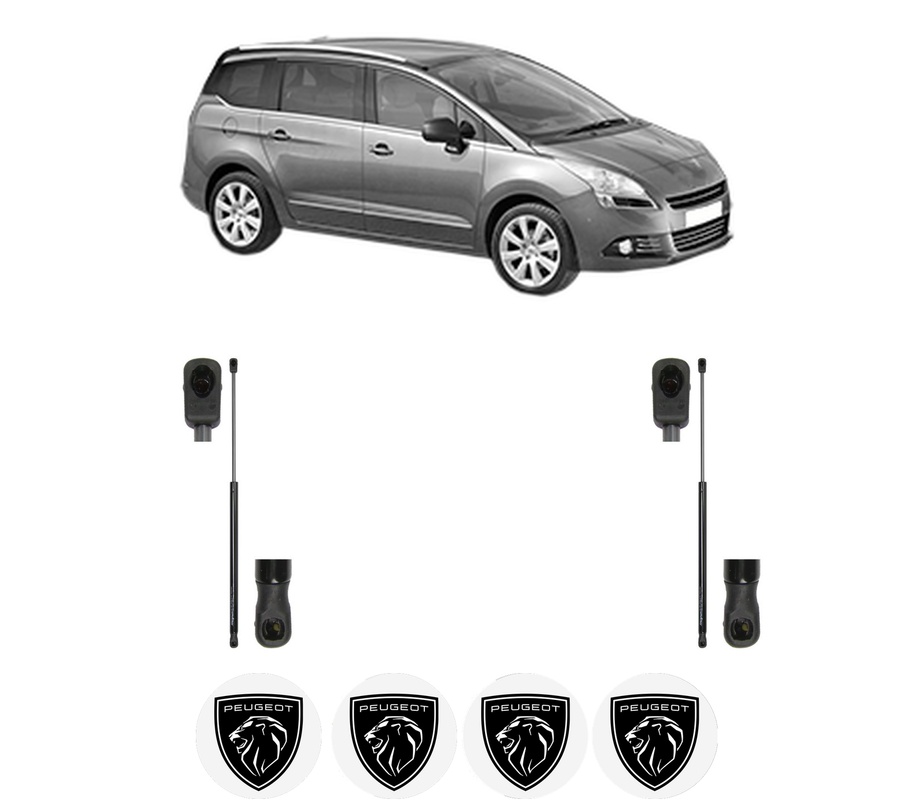 Set amortizoare portbagaj haion pentru PEUGEOT 5008 (0U_, 0E_) din 2009-2017, 2 bucati, MAGNUM TECHNOLOGY, 4 stickere auto PEUGEOT