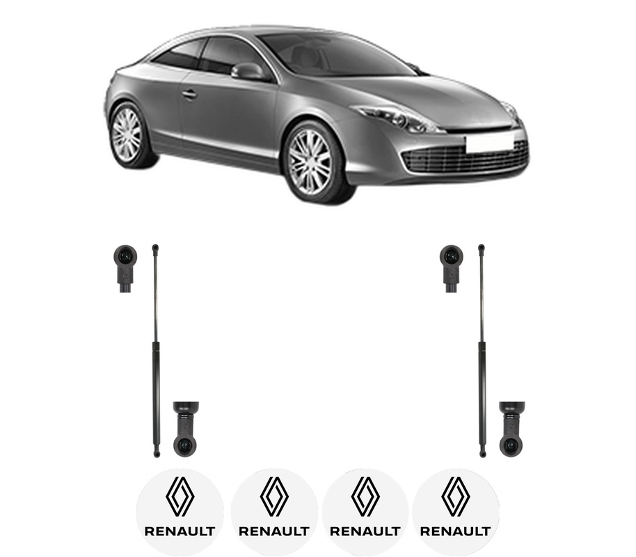 Set amortizoare portbagaj haion pentru RENAULT LAGUNA Coupe (DT0/1) din 2008-2015, 2 bucati, KROSNO, 4 stickere auto RENAULT