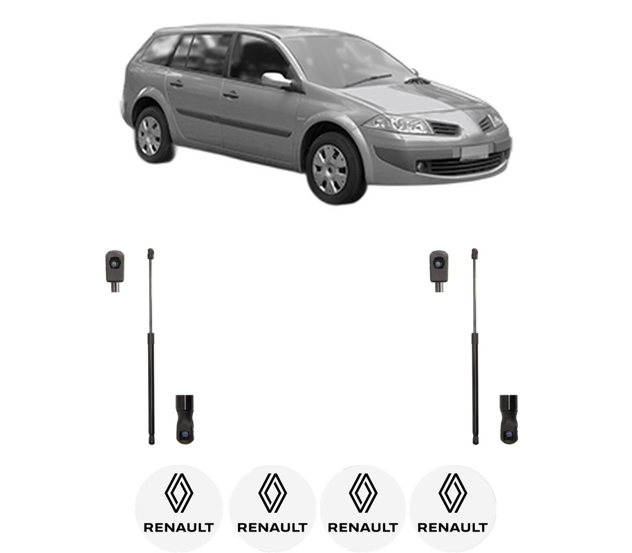 Set amortizoare portbagaj haion pentru RENAULT MEGANE II Estate Van (KM_) din 2003-2009, 2 bucati, MAGNUM TECHNOLOGY, 4 stickere auto RENAULT