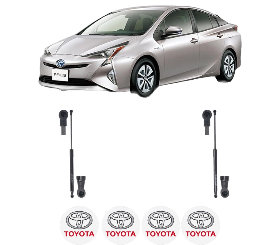 Set amortizoare portbagaj haion pentru TOYOTA PRIUS (_W5_) din 2015-2022, 2 bucati, KROSNO, 4 stickere auto TOYOTA