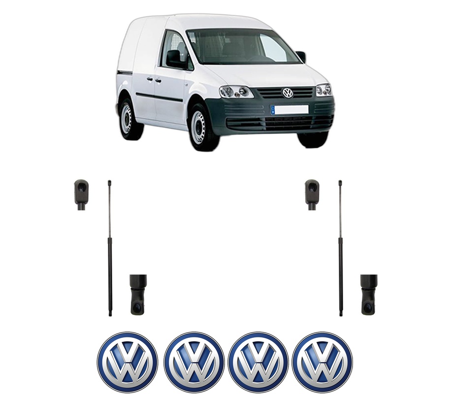 Set amortizoare portbagaj haion pentru VW CADDY III MPV (2KB, 2KJ, 2CB, 2CJ) din 2004-2015, 2 bucati, MAGNUM TECHNOLOGY, 4 stickere auto VW