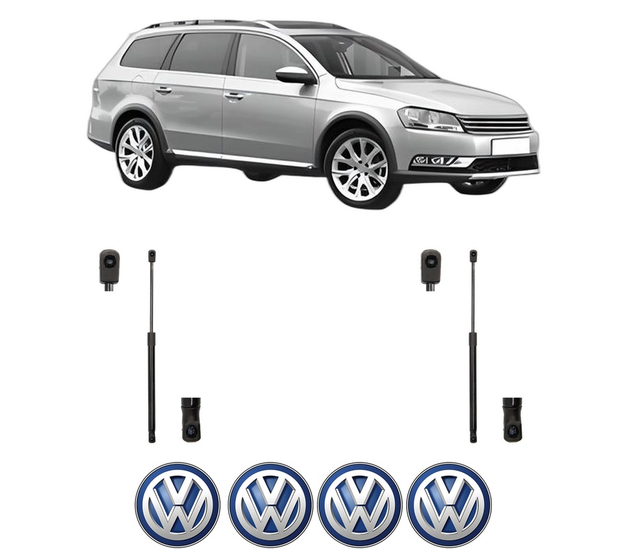Set amortizoare portbagaj haion pentru VW PASSAT ALLTRACK B7 (365) din 2012-2014, 2 bucati, MAGNUM TECHNOLOGY, 4 stickere auto VW