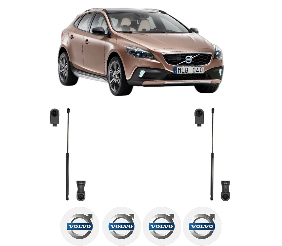 Set amortizoare portbagaj haion pentru VOLVO V40 Cross Country (526) din 2012-2019, 2 bucati, KROSNO, 4 stickere auto VOLVO
