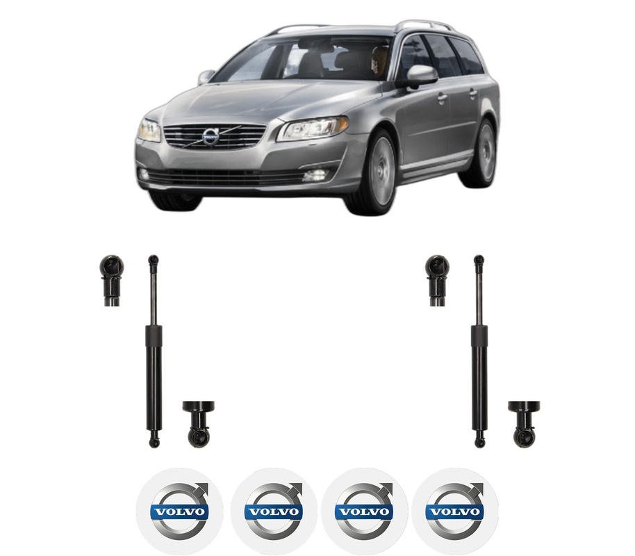 Set amortizoare portbagaj haion pentru VOLVO V70 III Estate Van (135) din 2013-2015, 2 bucati, MAGNUM TECHNOLOGY, 4 stickere auto VOLVO